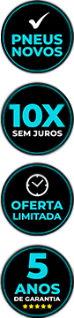 Pneus Novos em 10 vezes sem juros com 5 anos de garantia